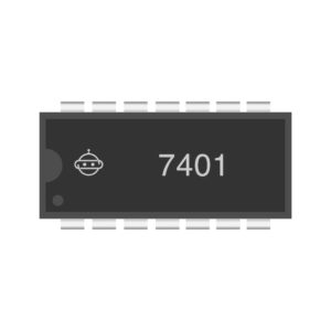 74LS01 Quad NAND Gate IC with Open Collector Outputs for Logic Control