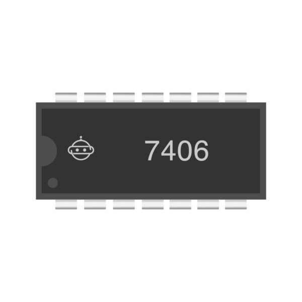 7406 Hex Inverter Buffer IC with Open Collector Outputs – Ideal for Digital Circuits