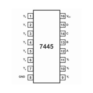 7445 BCD to Decimal Decoder Driver IC for Digital Displays and Logic Control